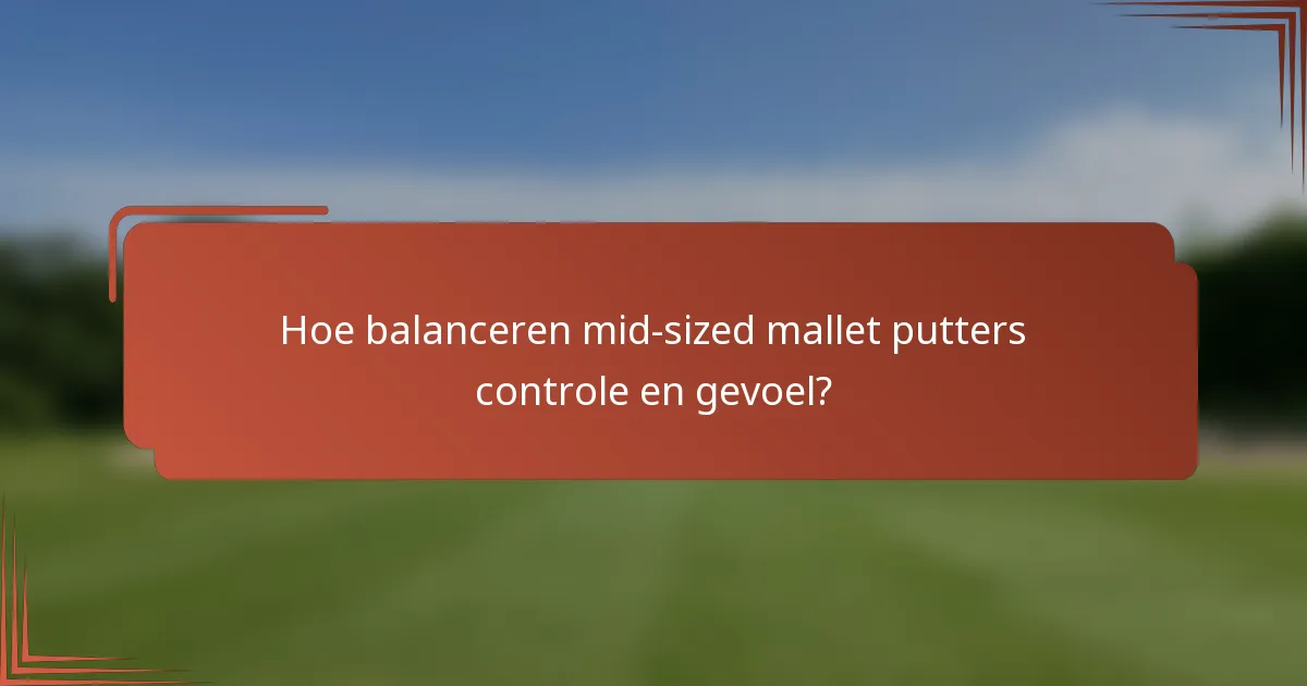 Hoe balanceren mid-sized mallet putters controle en gevoel?