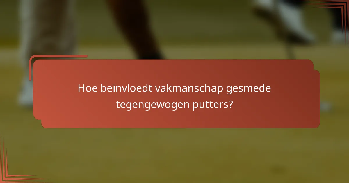 Hoe beïnvloedt vakmanschap gesmede tegengewogen putters?