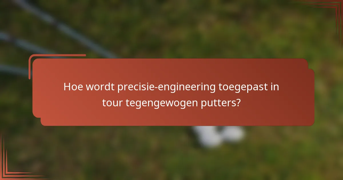 Hoe wordt precisie-engineering toegepast in tour tegengewogen putters?