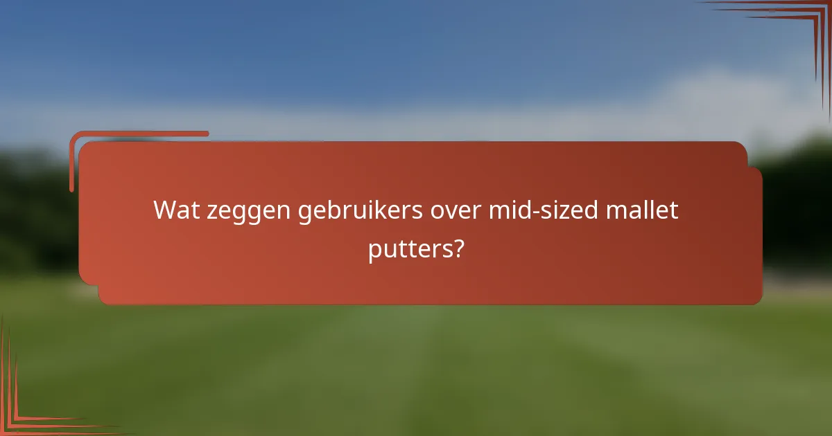 Wat zeggen gebruikers over mid-sized mallet putters?