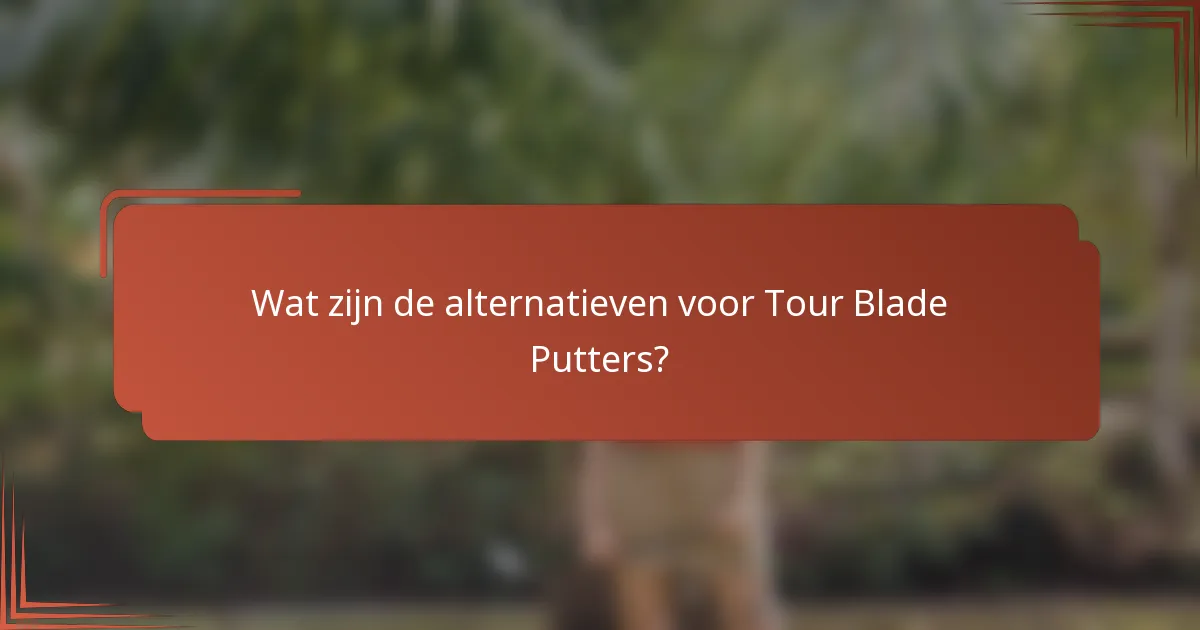 Wat zijn de alternatieven voor Tour Blade Putters?