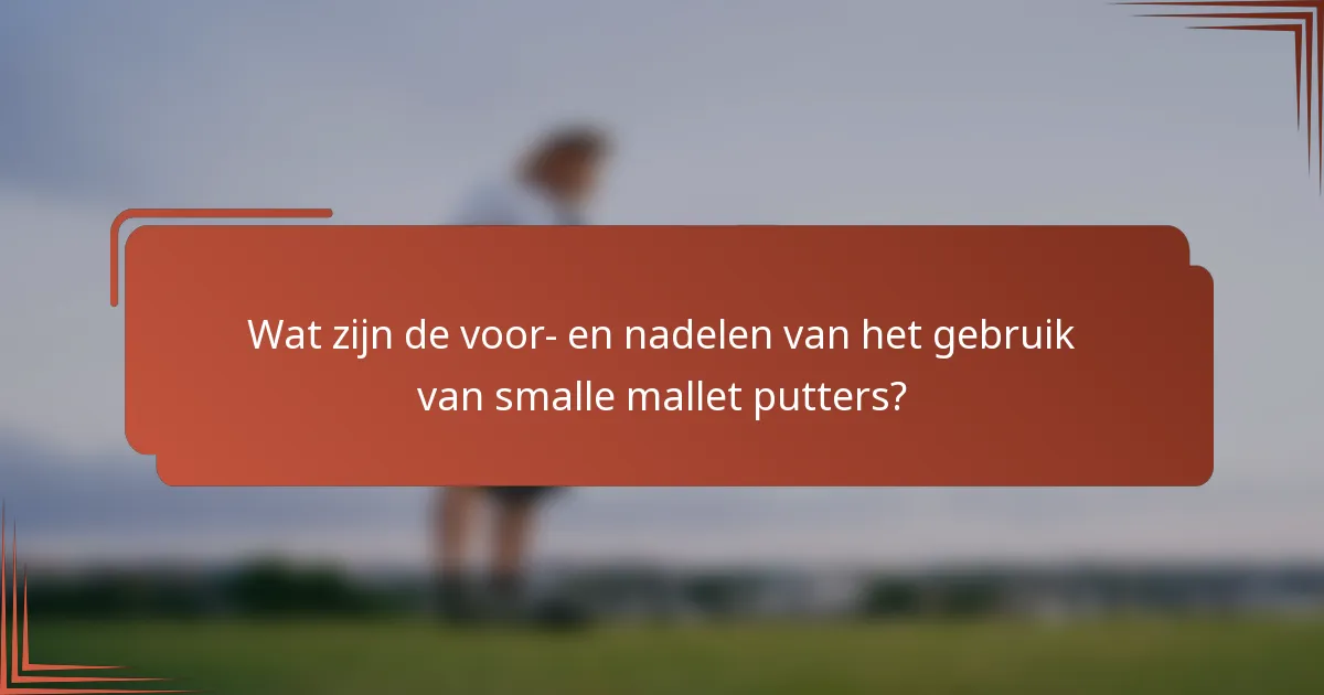 Wat zijn de voor- en nadelen van het gebruik van smalle mallet putters?