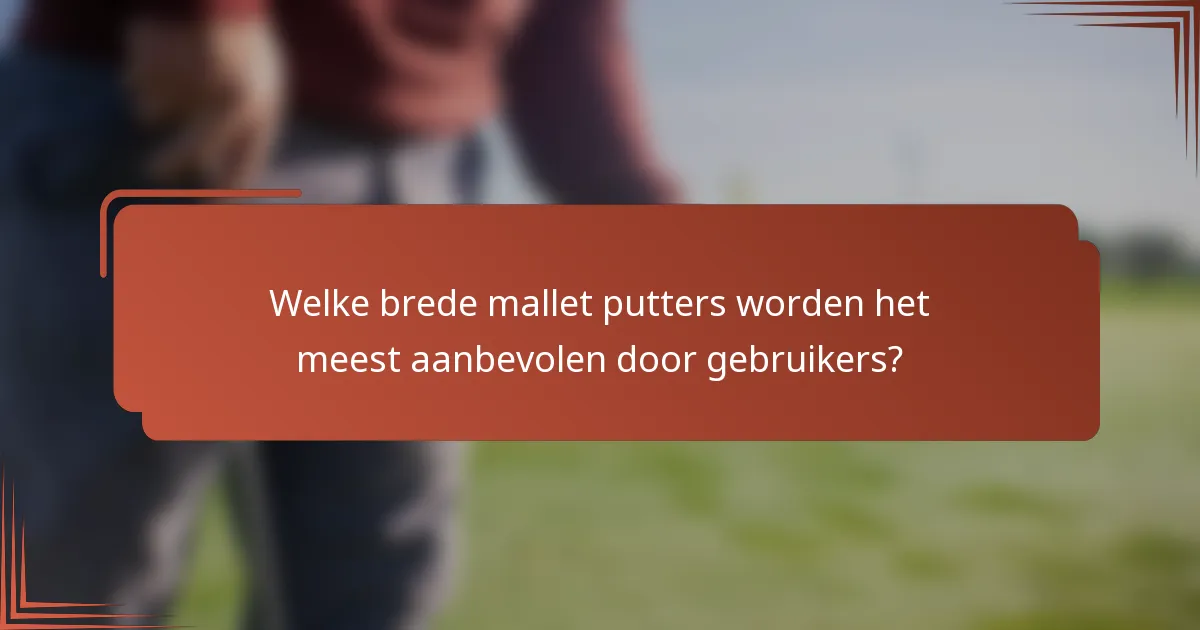 Welke brede mallet putters worden het meest aanbevolen door gebruikers?