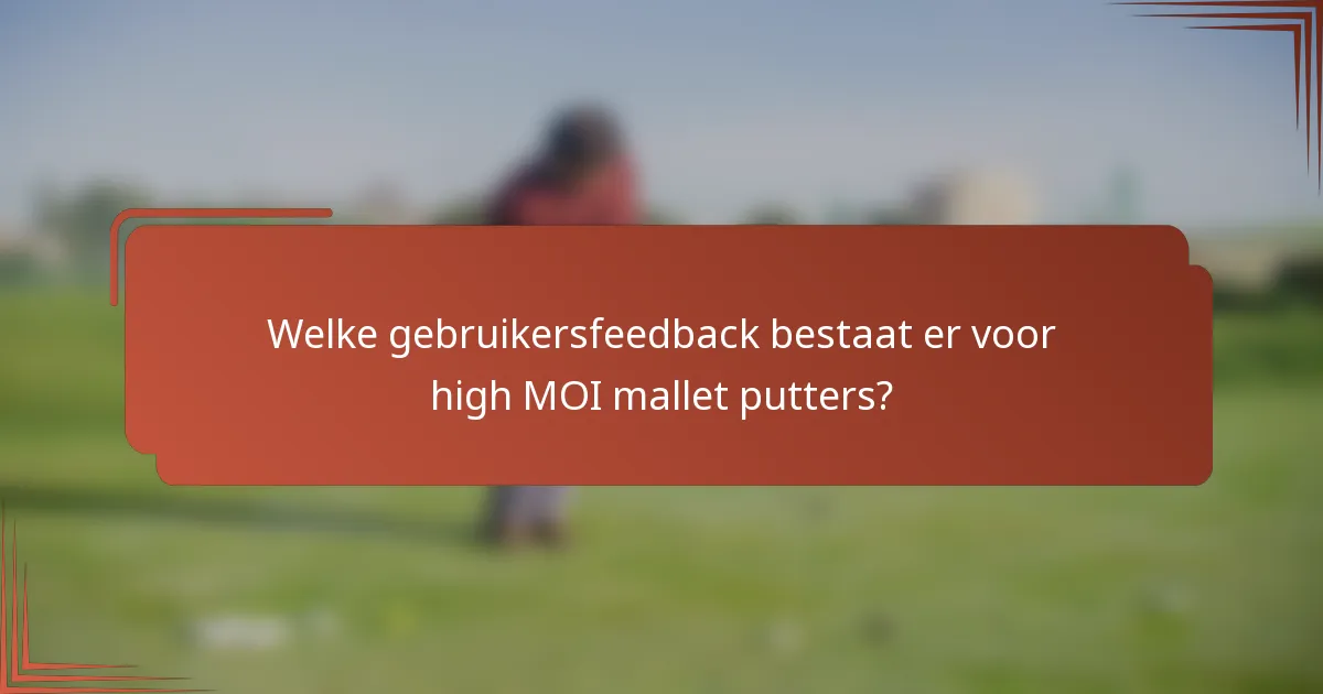 Welke gebruikersfeedback bestaat er voor high MOI mallet putters?