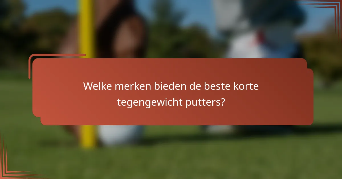 Welke merken bieden de beste korte tegengewicht putters?