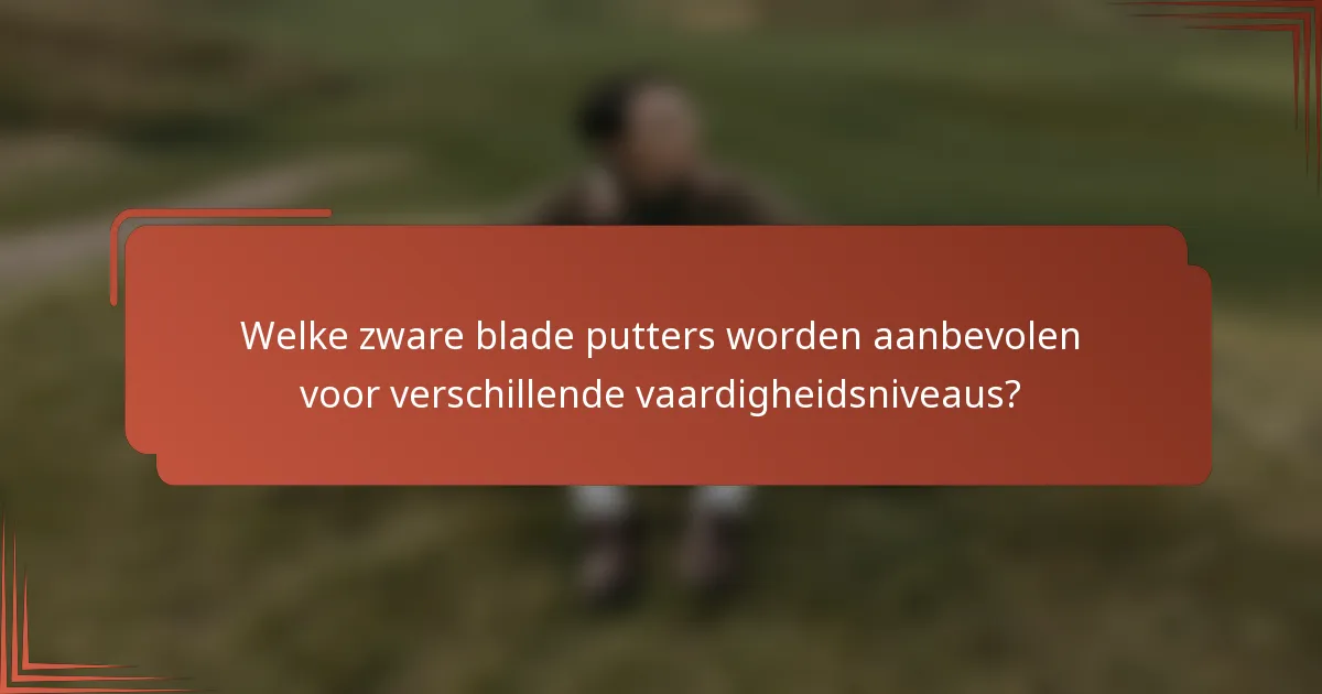 Welke zware blade putters worden aanbevolen voor verschillende vaardigheidsniveaus?